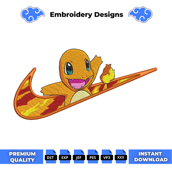 Charmander Embroidery Design