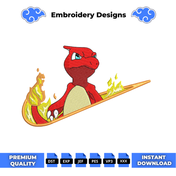 Charmeleon Swoosh Embroidery Design