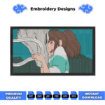 Chihiro and Dragon Embroidery Design