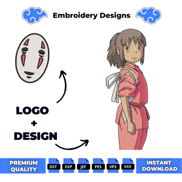 Chihiro and Logo 2 Embroidery Design