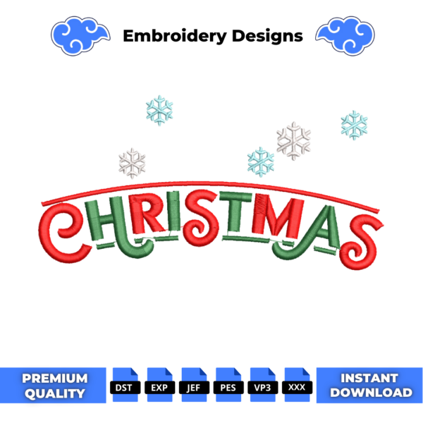 Christmas Logo Embroidery Design