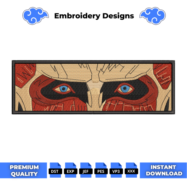 Colossal Titan Eyes Embroidery Design
