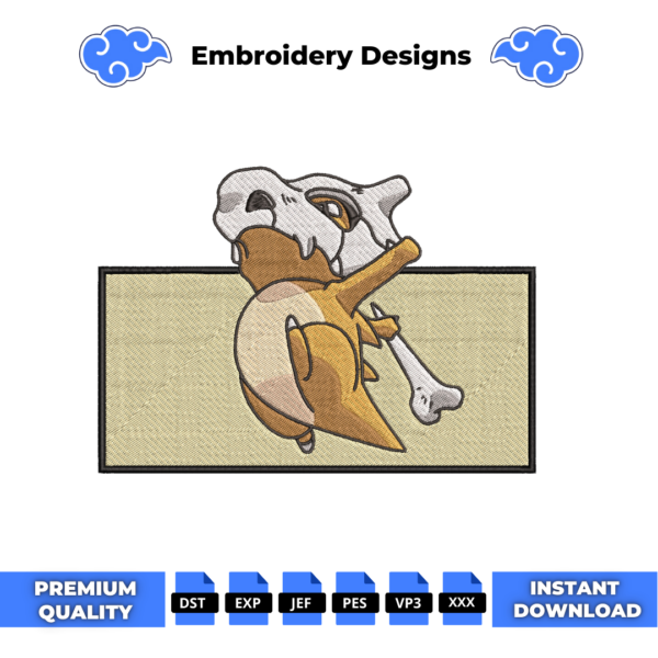 Cubone Embroidery Design