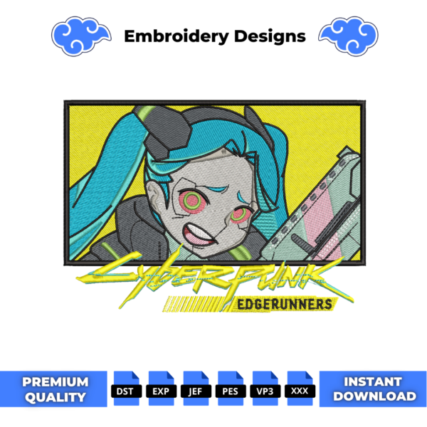 Cyberpunk Edgerunners Boxed Embroidery Design