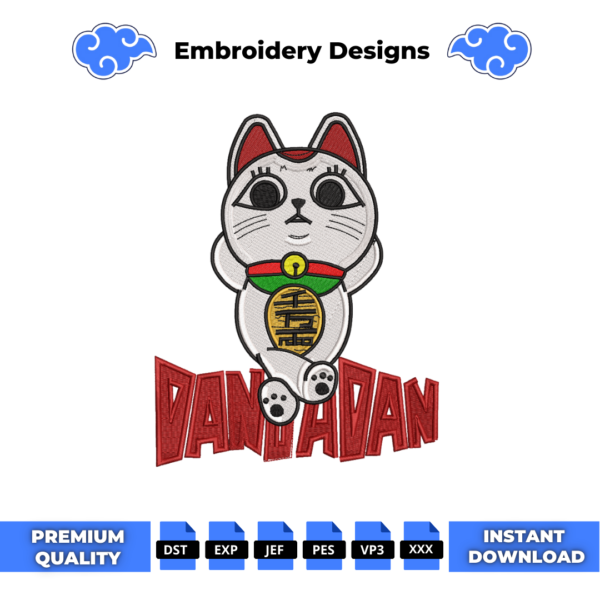 Dandadan Cat 2 Embroidery Design