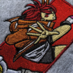 Dandadan Embroidery Design stitched by a customer