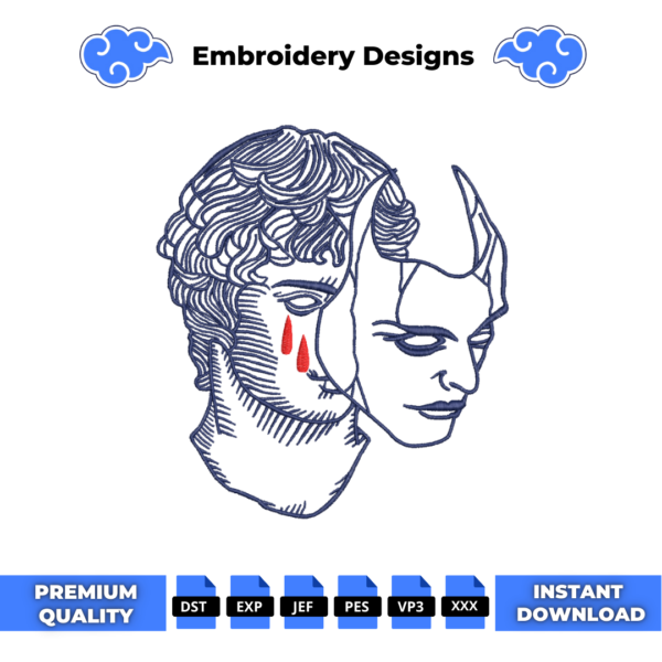 David Mask Embroidery Design