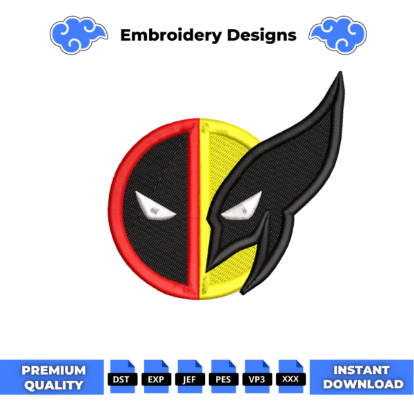 Deadpool Wolverine Logo Embroidery Design