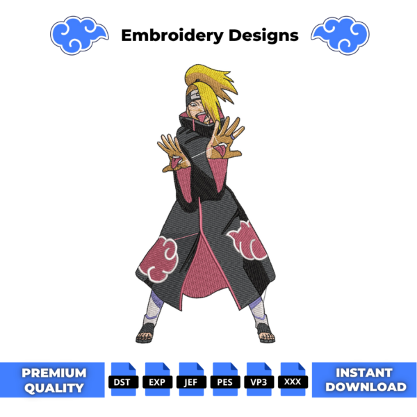 Deidara Embroidery Design
