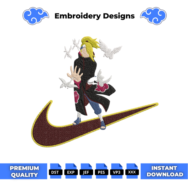 Deidara Uchiha Swoosh Embroidery Design