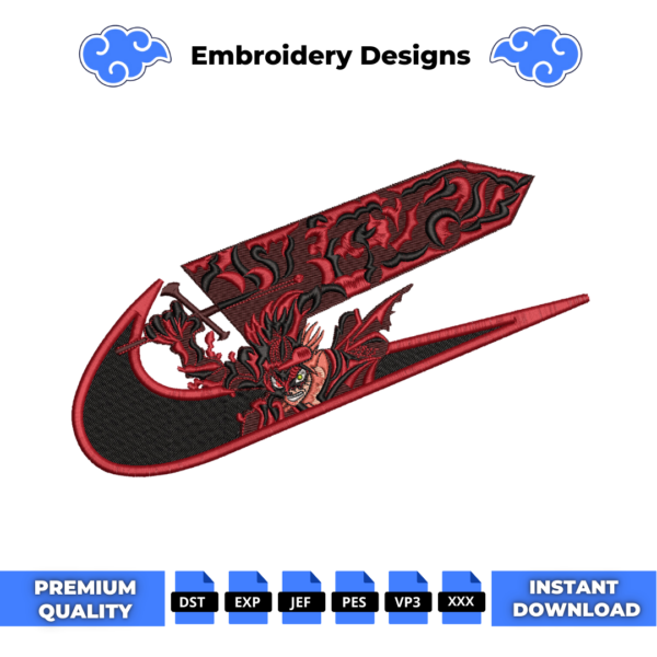 Demon Asta Swoosh Embroidery Design