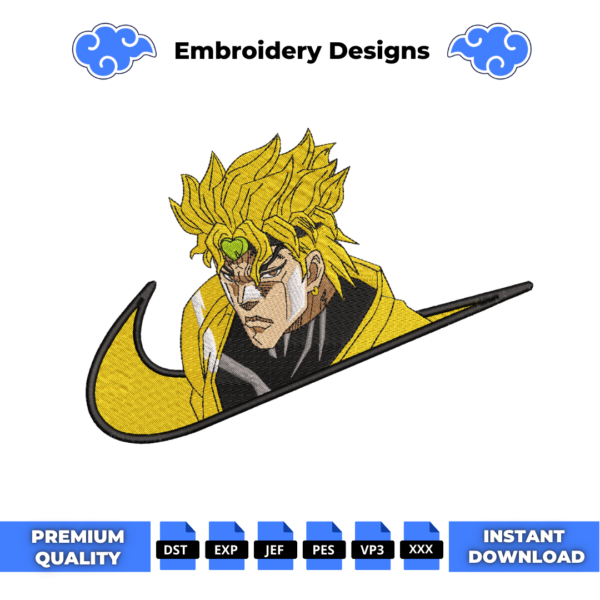 Dio Brando Swoosh Embroidery Design