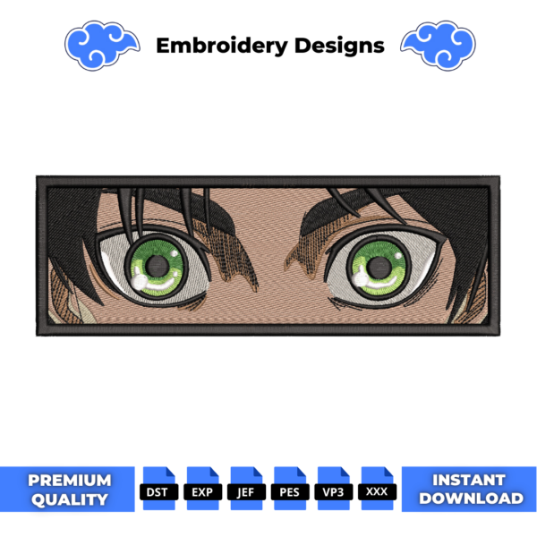 Eren Eyes Anime Embroidery Design
