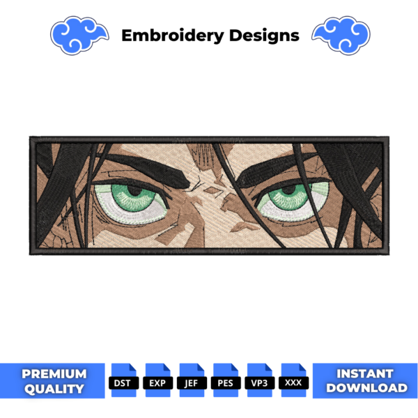 Eren Yeager Eyes Anime Embroidery Design