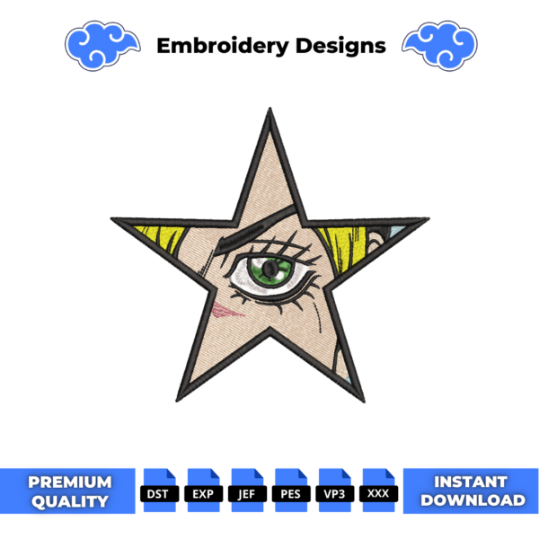 Eye Star Embroidery Design