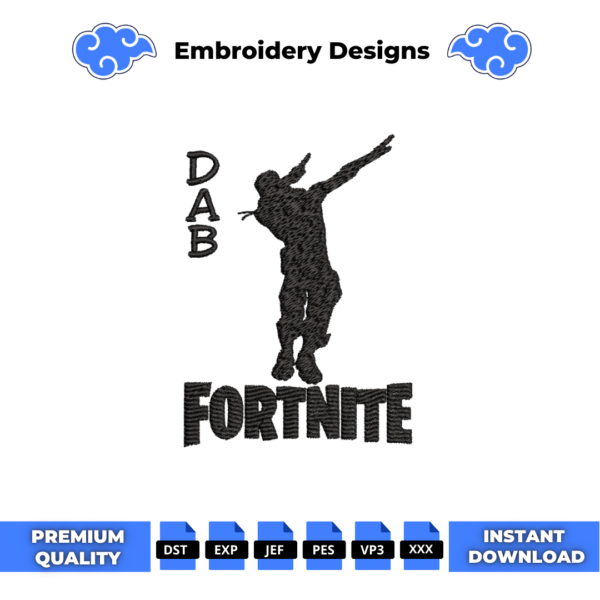 Fortnite Dab Embroidery Design