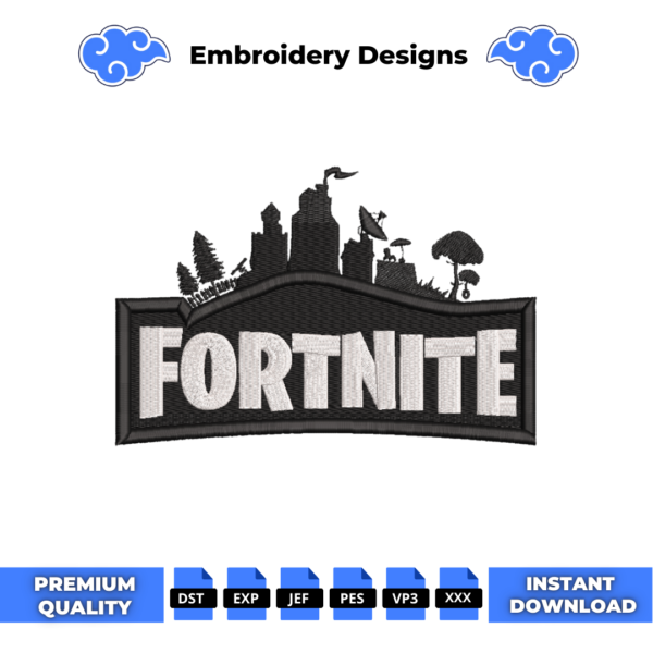 Fortnite Logo Embroidery Design