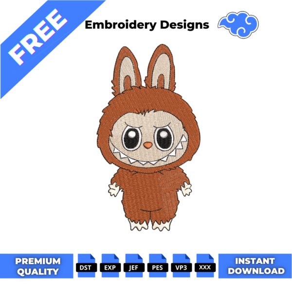 FREE Chibi Labubu Embroidery Design