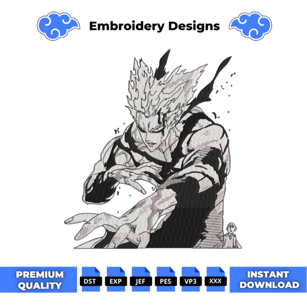 Garou One Punch Man Embroidery Design