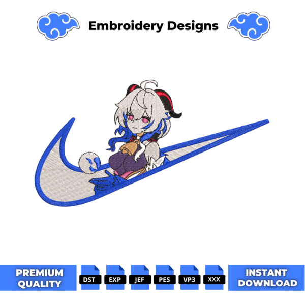 Genshin Impact Ganyu Embroidery Design
