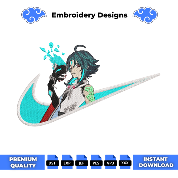 Genshin Impact Xiao Embroidery Design