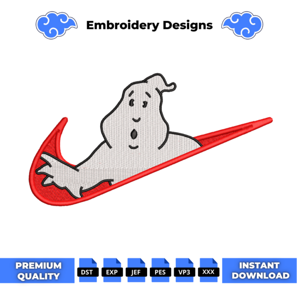 Ghostbusters Swoosh Embroidery Design