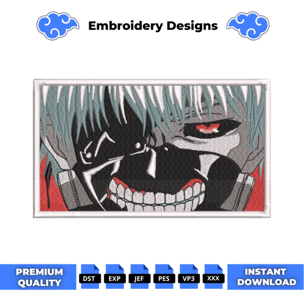 Ghoul Mask Embroidery Design