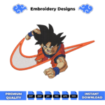 Goku Anime Embroidery Design