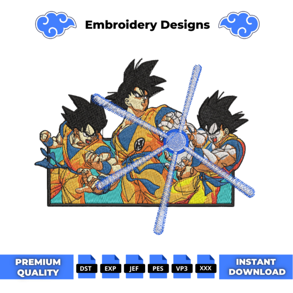 Goku Dragon Ball Boxed Embroidery Design