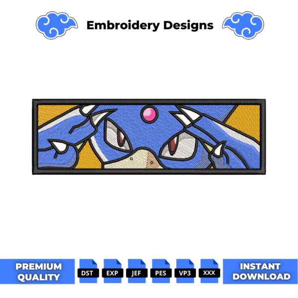 Golduck Eyes Embroidery Design
