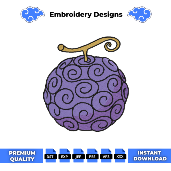 Gomu Gomu No Mi Embroidery Design