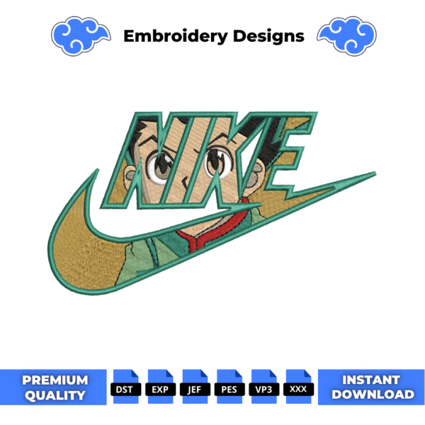 Gon Freecss Swoosh Embroidery Design