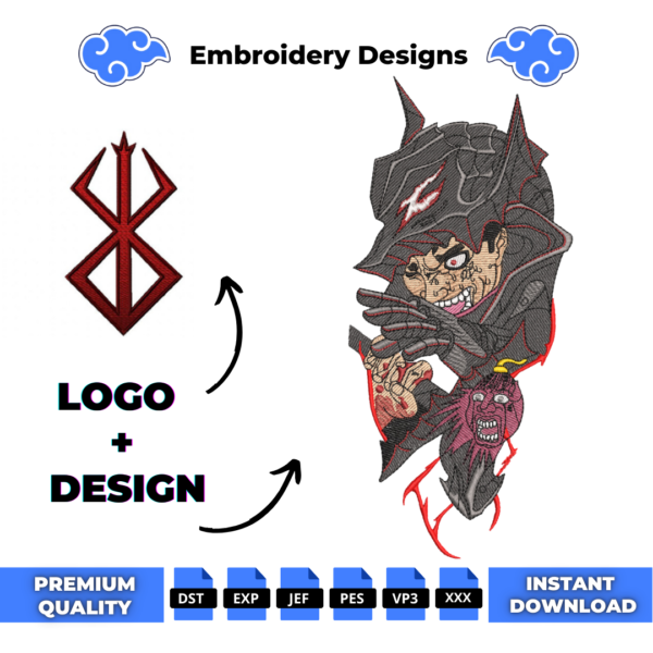 Guts and Logo Embroidery Design