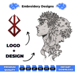 Guts Griffith and Logo Embroidery Design