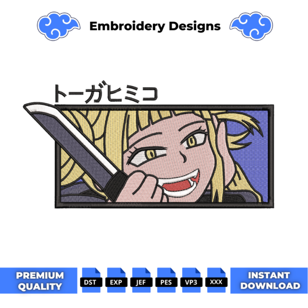 Himiko Toga Anime Embroidery Design