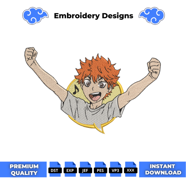 Hinata Haikyu Logo Embroidery Design