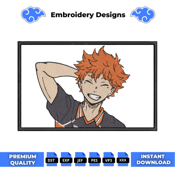 Hinata Shoyo Embroidery Design