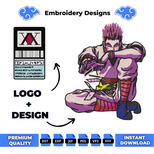 Hisoka and Logo Embroidery Design