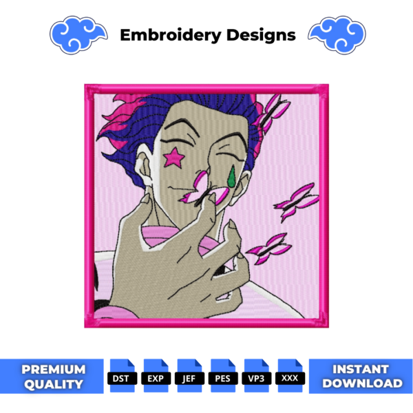 Hisoka Butterfly Embroidery Design