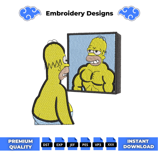 Homer Simpson Gym Embroidery Design