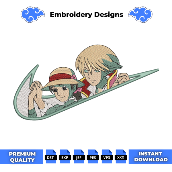 Howl Moving Castle Embroidery Design