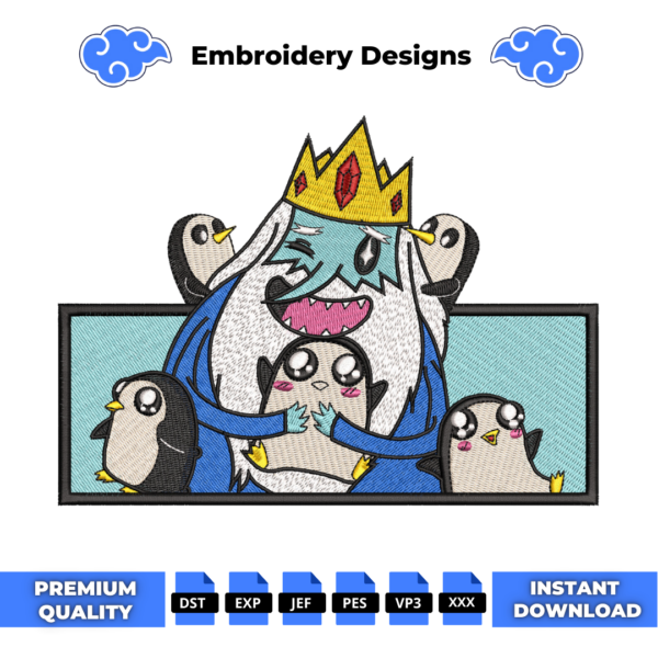 Ice King Adventure Time Embroidery Design