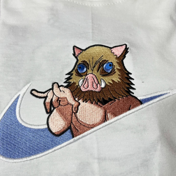 Inosuke Swoosh Embroidery Design stitched by a customer
