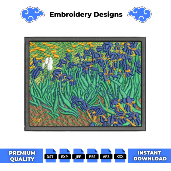 Irises Van Gogh Embroidery Design