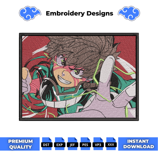 Izuku Midoriya Embroidery Design