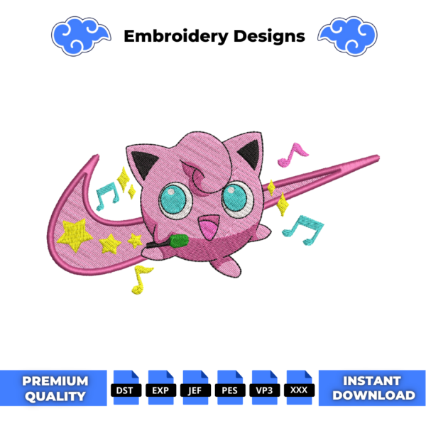 Jigglypuff Embroidery Design
