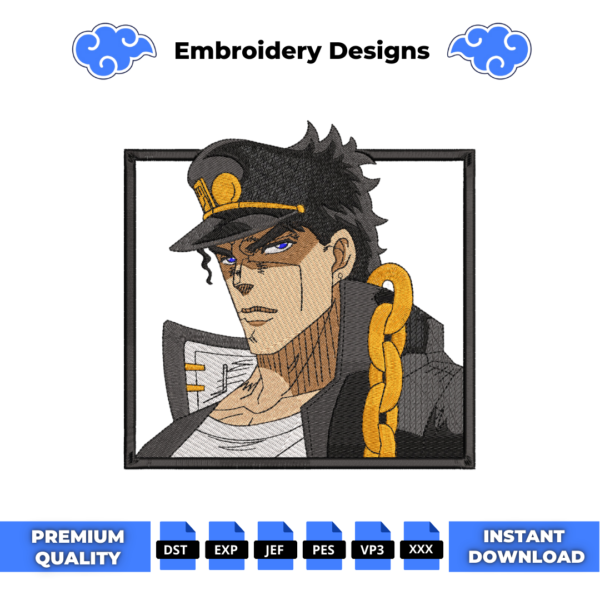 Jotaro Kujo Boxed Embroidery Design
