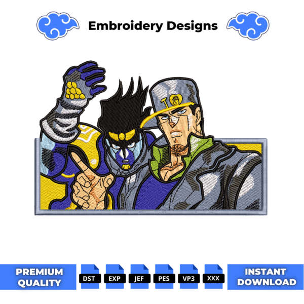 Jotaro Kujo Embroidery Design