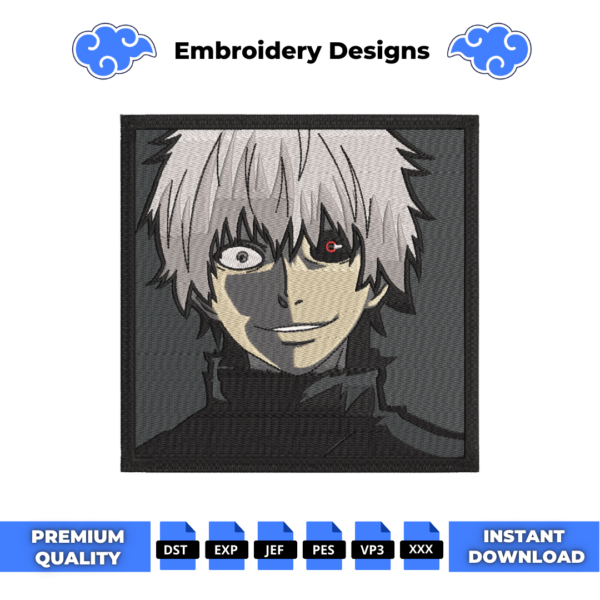 Ken Kaneki Boxed Embroidery Design