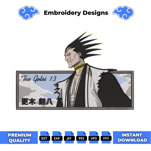 Kenpachi Zakari Boxed Embroidery Design